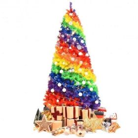7 Feet Artificial Hinged Traditional Christmas Tree with Metal Stand