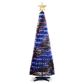 6.2 Feet Pop-up Lighted Christmas Tree with 282 RGB LED Lights-Green