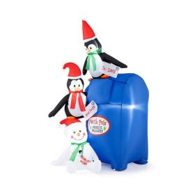 6 Feet Lighted Christmas Inflatable Penguins and Snowman with Built-in LED Lights