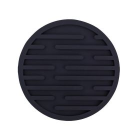 1pc Silicone Mat Heat Resistant Cup Mat Coasters Round Non-slip Table Placemat Tools - Black
