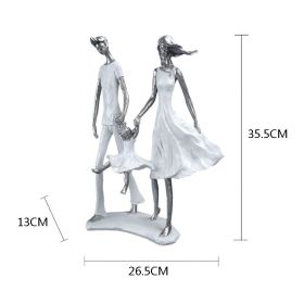 NORTHEUINS Resin Family Statues Nordic Creative Abstract Figurines for Interior Home Living Room Desktop Decoration Accessories - Family Statue