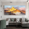 Gold Mountain Oil Painting on Canvas Original Blue Sky Painting Gold Wall Art Abstract Landscape Decor Wall Art Home Decor - 70X140cm