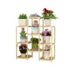 Wooden Multi-Tiered Plant Stand Perfect for Indoor and Outdoor Flower Display - A7