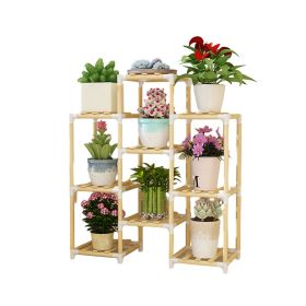 Wooden Multi-Tiered Plant Stand Perfect for Indoor and Outdoor Flower Display - A7