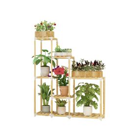 Wooden Multi-Tiered Plant Stand Perfect for Indoor and Outdoor Flower Display - B12