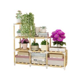 Wooden Multi-Tiered Plant Stand Perfect for Indoor and Outdoor Flower Display - A9