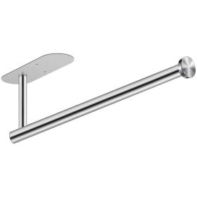 Paper Towel Holder Under Cabinet, Adhesive Stailess Steel Paper Towel Rolls Holder Wall Mount for Kitchen Bathroom - Silver