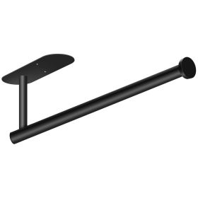 Paper Towel Holder Under Cabinet, Adhesive Stailess Steel Paper Towel Rolls Holder Wall Mount for Kitchen Bathroom - Black
