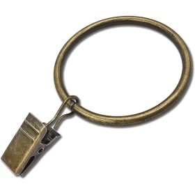 10 Pack Curtain Rings with Clips, Curtain Clip Rings Hooks, Drape Sliding Eyelet Rings - Gold - 35mm