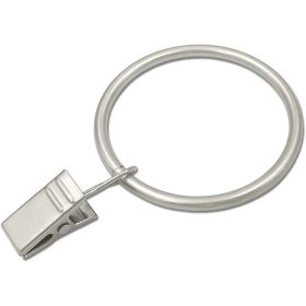 10 Pack Curtain Rings with Clips, Curtain Clip Rings Hooks, Drape Sliding Eyelet Rings - Silver - 32mm
