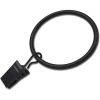10 Pack Curtain Rings with Clips, Curtain Clip Rings Hooks, Drape Sliding Eyelet Rings - Black - 45mm