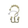 Double Shower Curtain Hooks Stainless Steel Rolling Shower Rings for Curtain Rod, Set of 12Pcs - Golden - 12 Pieces Hooks