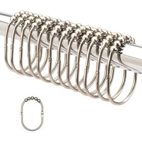 Elliptical Five Bead Metal Hooks Shower Curtain Clasp  - 1