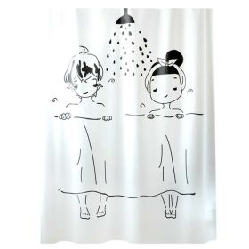 Couples PEVA Bathroom Shower Curtain Waterproof Shower Curtain Bathroom Decoration, 71x71inch White - Default