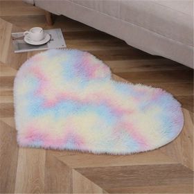 1pc, Tie-dye Silk Wool Area Rug, Plush Carpet, PV Velvet Floor Mat, 27.56*31.5inch - Tie-dye Colorful - 27.56*31.5inch