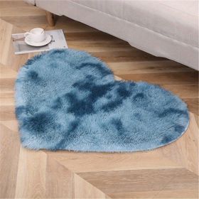 1pc, Tie-dye Silk Wool Area Rug, Plush Carpet, PV Velvet Floor Mat, 27.56*31.5inch - Tie Dye Sapphire Blue - 27.56*31.5inch