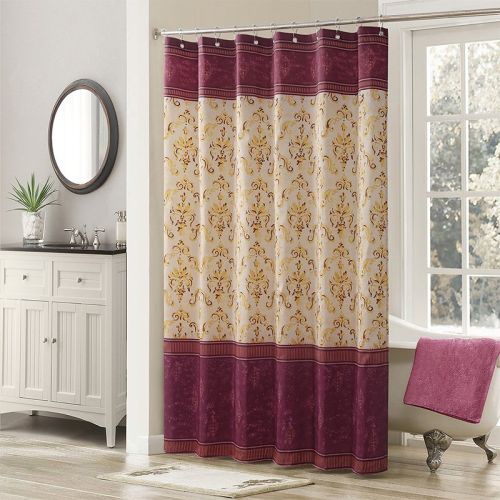 Muwago Luxury Royal Scroll Style Shower Curtain Colorful Waterproof Mildew Proofing Fabric Bathing Cover Aethetic Bathroom Decor - W78"*H72"