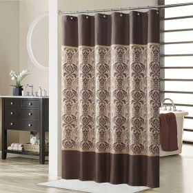 Muwago Sterling Chocolate Farmhouse Style Bathroom Curtain Polyester Waterproof Fabric Bathing Cover Brown Shower Curtain - W78"*H72"