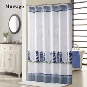 Muwago Luxury Lighthouse Pattern Shower Curtain Stain Resistant Perforation-Free Mildew-Proofing Durable For Bathroom Decoration - W78"*H72"