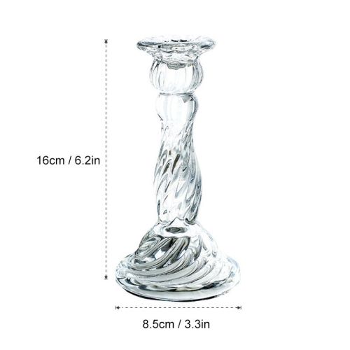 Glass Candle Holder Candlestick Wedding Centerpiece Candle Holders Romantic Wedding Centerpieces For Tables Wedding Home Decor - 16x8cm - CN