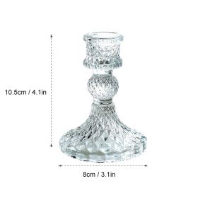 Glass Candle Holder Candlestick Wedding Centerpiece Candle Holders Romantic Wedding Centerpieces For Tables Wedding Home Decor - 10.5x8cm - CN