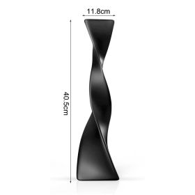 Creative Floor Vase Tall Ceramic Vase Black And White Nordic Simple Spiral Vase Living Room Desktop Ceramic Ornaments Home Decor - Basic black - China