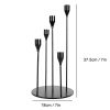 5 Head Luxury Metal Candle Holders Exquisite Candlestick Candle Stand Wedding Table Centerpieces Christmas Home Party Decoration - 5 heads Black - CN