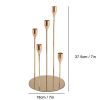 5 Head Luxury Metal Candle Holders Exquisite Candlestick Candle Stand Wedding Table Centerpieces Christmas Home Party Decoration - 5 heads Gold - CN