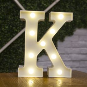 Alphabet Letter LED Lights Luminous Number Lamp Decor Battery Night Light for home Wedding Birthday Christmas party Decoration - K