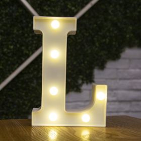 Alphabet Letter LED Lights Luminous Number Lamp Decor Battery Night Light for home Wedding Birthday Christmas party Decoration - L