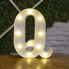 Alphabet Letter LED Lights Luminous Number Lamp Decor Battery Night Light for home Wedding Birthday Christmas party Decoration - Q