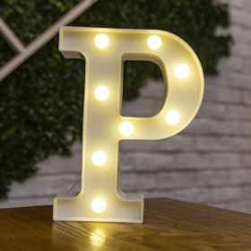 Alphabet Letter LED Lights Luminous Number Lamp Decor Battery Night Light for home Wedding Birthday Christmas party Decoration - P