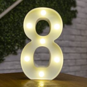 Alphabet Letter LED Lights Luminous Number Lamp Decor Battery Night Light for home Wedding Birthday Christmas party Decoration - 8
