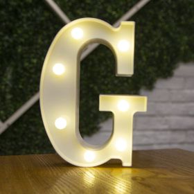 Alphabet Letter LED Lights Luminous Number Lamp Decor Battery Night Light for home Wedding Birthday Christmas party Decoration - G