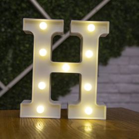 Alphabet Letter LED Lights Luminous Number Lamp Decor Battery Night Light for home Wedding Birthday Christmas party Decoration - H
