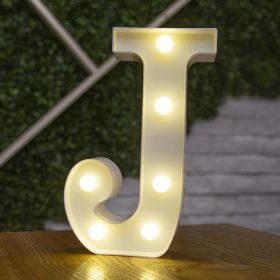 Alphabet Letter LED Lights Luminous Number Lamp Decor Battery Night Light for home Wedding Birthday Christmas party Decoration - J