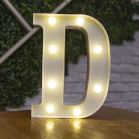 Alphabet Letter LED Lights Luminous Number Lamp Decor Battery Night Light for home Wedding Birthday Christmas party Decoration - D