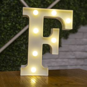 Alphabet Letter LED Lights Luminous Number Lamp Decor Battery Night Light for home Wedding Birthday Christmas party Decoration - F