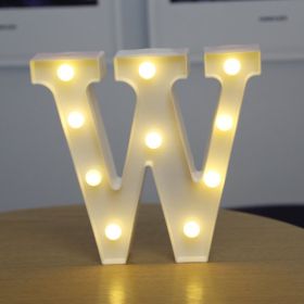 Alphabet Letter LED Lights Luminous Number Lamp Decor Battery Night Light for home Wedding Birthday Christmas party Decoration - W