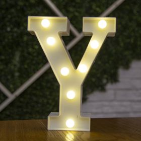 Alphabet Letter LED Lights Luminous Number Lamp Decor Battery Night Light for home Wedding Birthday Christmas party Decoration - Y