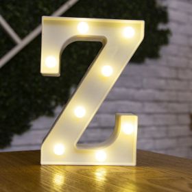 Alphabet Letter LED Lights Luminous Number Lamp Decor Battery Night Light for home Wedding Birthday Christmas party Decoration - Z