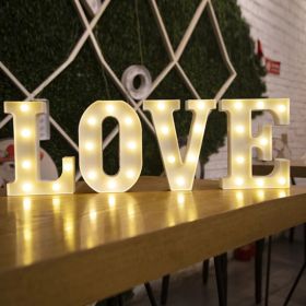 Alphabet Letter LED Lights Luminous Number Lamp Decor Battery Night Light for home Wedding Birthday Christmas party Decoration - A