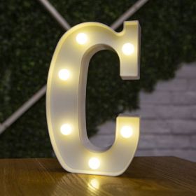Alphabet Letter LED Lights Luminous Number Lamp Decor Battery Night Light for home Wedding Birthday Christmas party Decoration - C