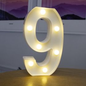 Alphabet Letter LED Lights Luminous Number Lamp Decor Battery Night Light for home Wedding Birthday Christmas party Decoration - 9