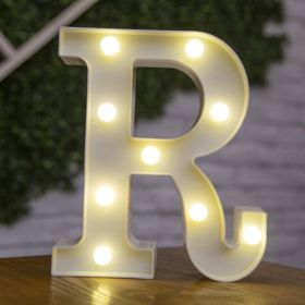 Alphabet Letter LED Lights Luminous Number Lamp Decor Battery Night Light for home Wedding Birthday Christmas party Decoration - R