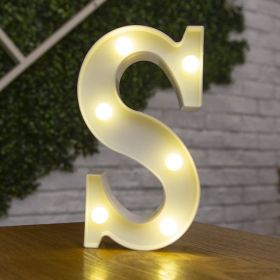 Alphabet Letter LED Lights Luminous Number Lamp Decor Battery Night Light for home Wedding Birthday Christmas party Decoration - S