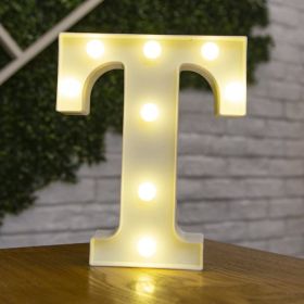 Alphabet Letter LED Lights Luminous Number Lamp Decor Battery Night Light for home Wedding Birthday Christmas party Decoration - T