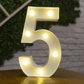 Alphabet Letter LED Lights Luminous Number Lamp Decor Battery Night Light for home Wedding Birthday Christmas party Decoration - 5