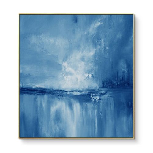 Blue Art Hand Abstract Oil Painting On Canvas Modern Pictures For Living Room Hotel Wall Home Decoration No Framed - 80x80cm Blue Art Hand Abstract Oil Painting On Canvas Modern Pictures For Living Room Hotel Wall Home Decoration No Framed - 80x80cm