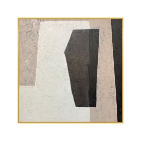 Abstract Beige Marble Geometric Graphics Canvas Paintings Poster  Wall Art Giclee Artwork for Wall Living Room Home Decor - 70x70cm